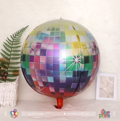 cập nhật hình ảnh + giá phân loại - Bóng nhôm tròn 4D Disco nhiều màu - 55cm - 55k 