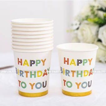 Bộ 10 Ly giấy in họa tiết trang trí bàn tiệc - Mẫu 5