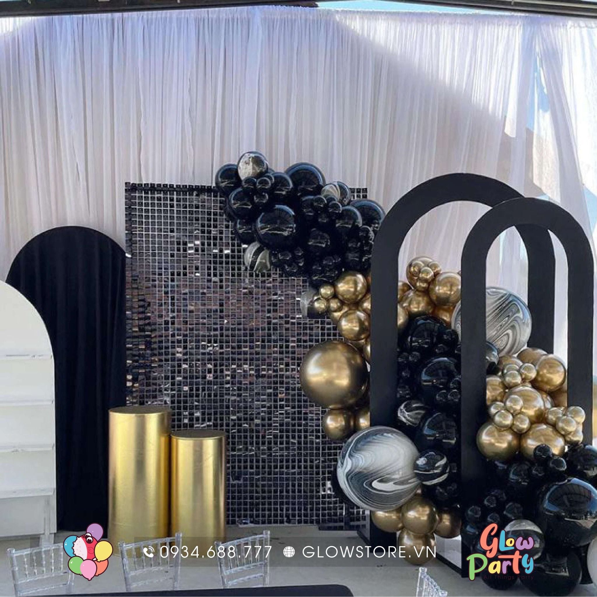 Rèm Background Sequin - Đen – Glowstore