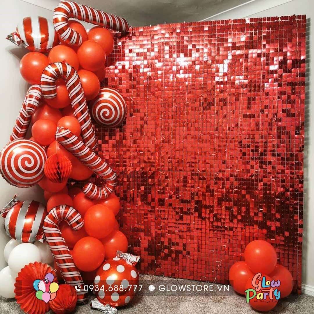 Rèm Background Sequin - Đỏ – Glowstore