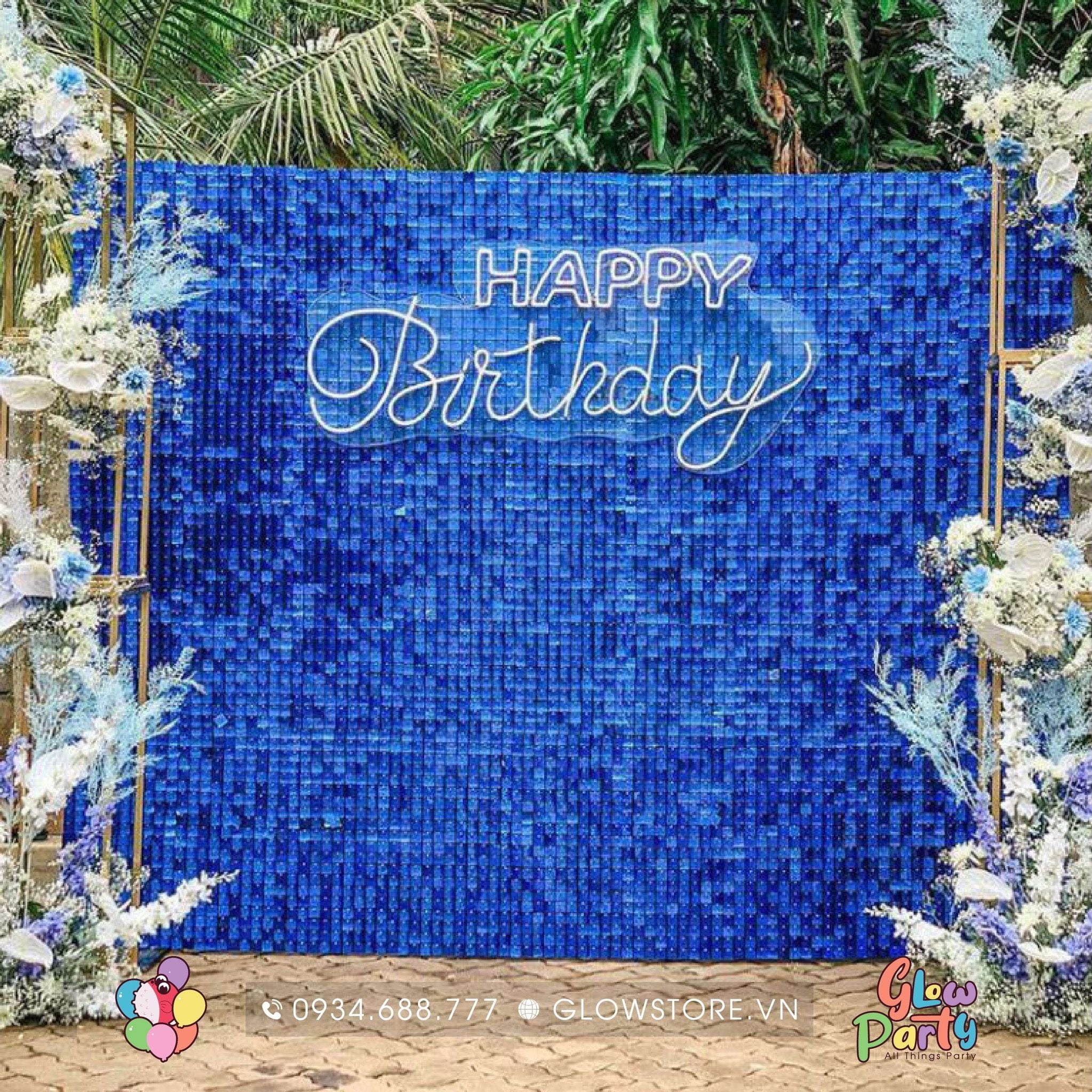 Rèm Background Sequin - Xanh dương – Glowstore