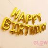 Bóng nhôm bộ chữ Happy Birthday - Vàng Gold