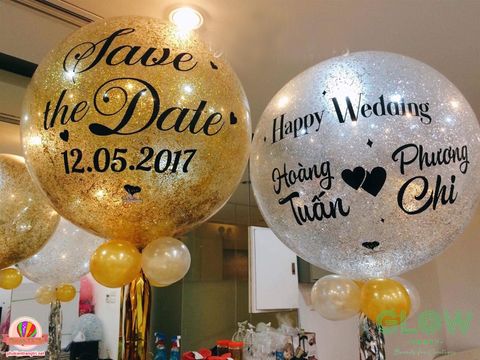  Combo 2 bóng Jumbo kim tuyến 