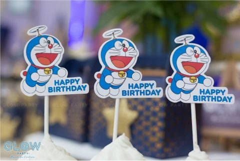  Que cắm Bánh Cupcake - Doraemon (set 10) 