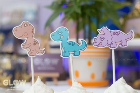  Que cắm Bánh Cupcake - Khủng long (set 10) 