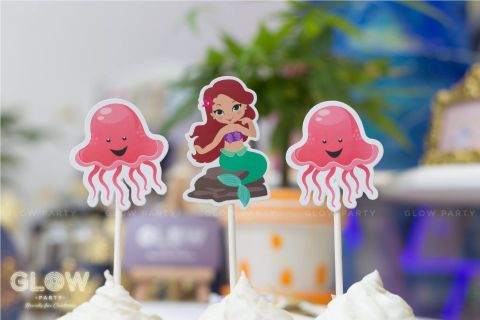  Que cắm Bánh Cupcake - Nàng tiên cá (set 10) 