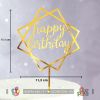 Tag cắm bánh mica - Chữ HPBD - Bát giác - Nhiều màu