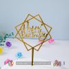 Tag cắm bánh mica - Chữ HPBD - Bát giác - Nhiều màu