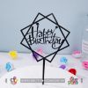 Tag cắm bánh mica - Chữ HPBD - Bát giác - Nhiều màu