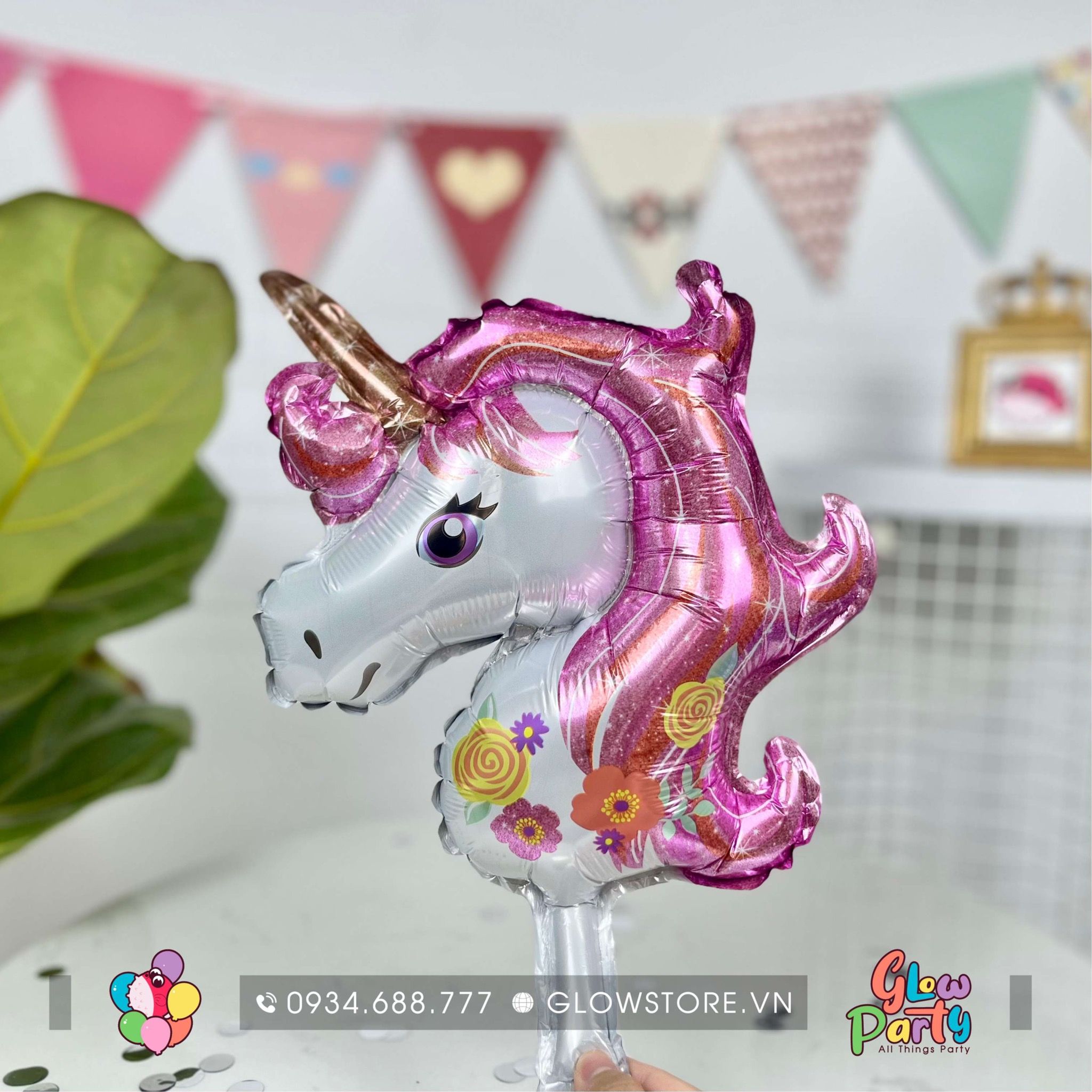 Bóng nhôm đầu ngựa 1 sừng - Unicorn