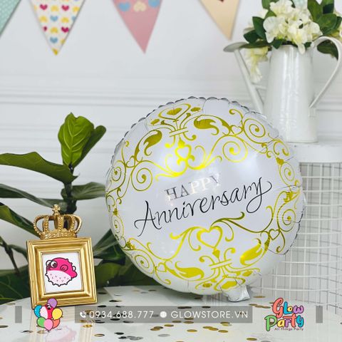  Bóng tròn in họa tiết Happy Anniversary 