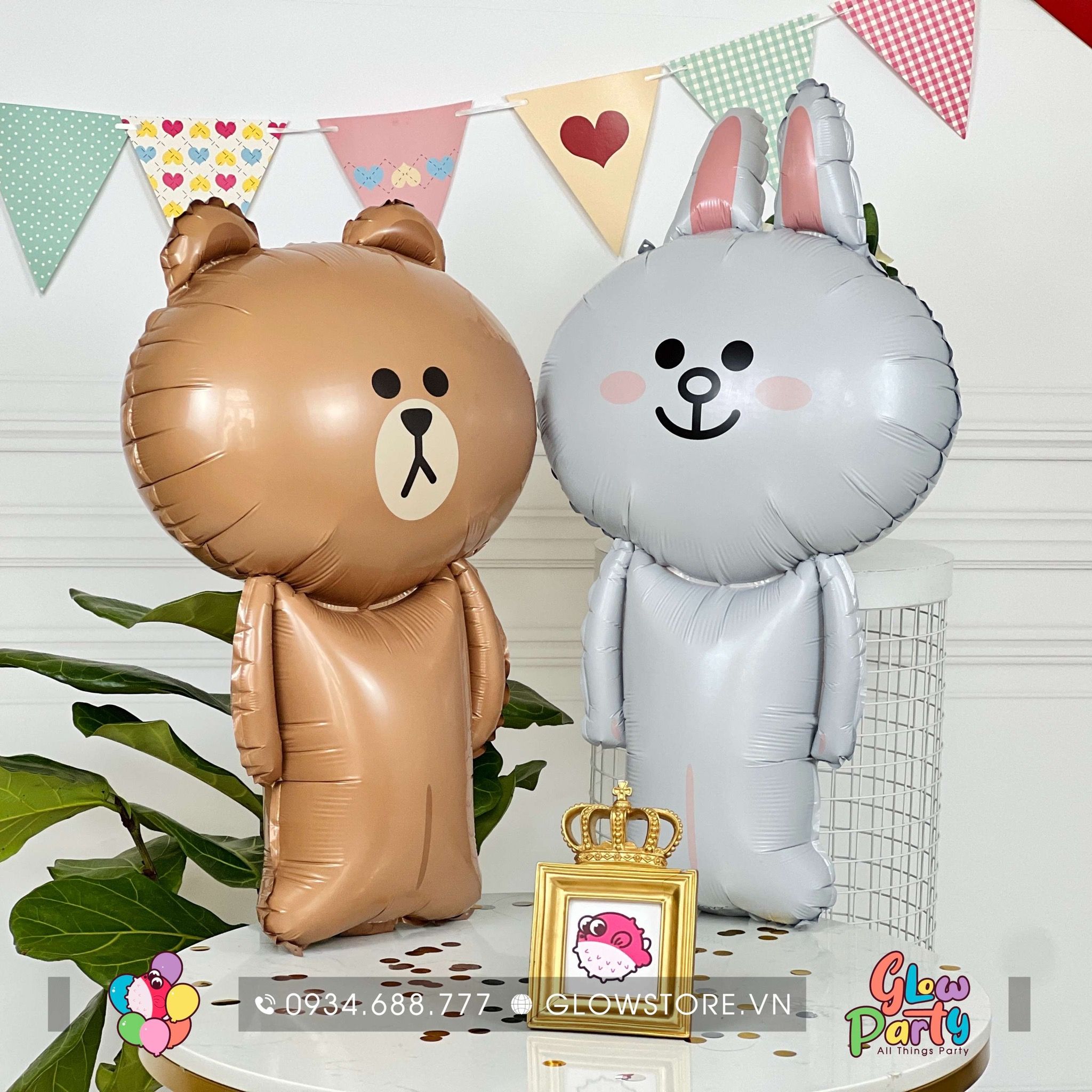 Combo bóng nhôm Gấu Brown Thỏ Cony