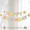 Dây cờ Happy Birthday hoa cúc nhiều màu pastel