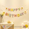 Dây cờ Happy Birthday hoa cúc nhiều màu pastel