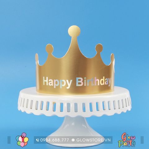 Vương miện giấy ép kim Happy Birthday 