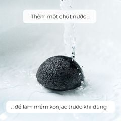 Konjac Sponge - Miếng rửa mặt tinh than tre 100% Organic USDA