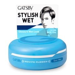 Sáp vuốt tóc Gatsby Moving Rubber Xanh biển - Cool Wet Wax - 80g