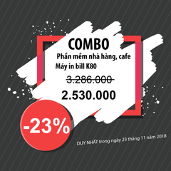 Combo phần mềm quản lý nhà hàng, cafe