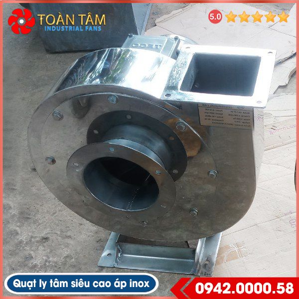 Quạt ly tâm inox 304 siêu cao áp chống rỉ sắt môi trường mặn