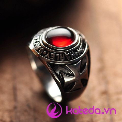 Nhẫn Bạc Đá Garnet KATEDA