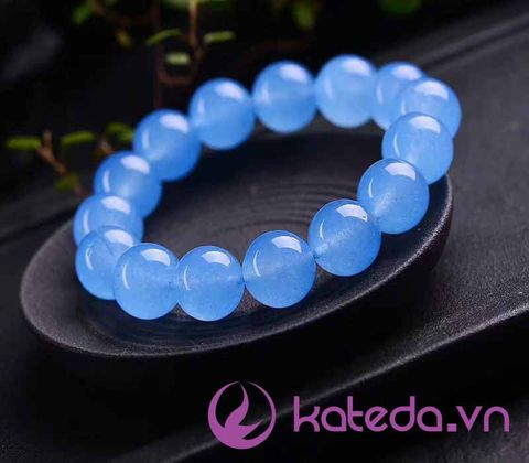 Vòng Tay Đá Tự Nhiên 8MM Mã Não Xanh Blue KATEDA