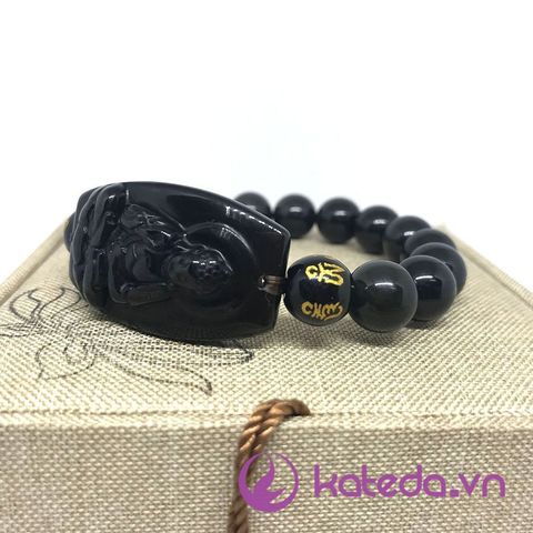 Vòng Tay Phật Bản Mệnh Đá Obsidian Phật A Di Đà KATEDA