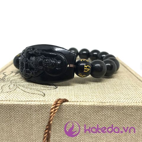 Vòng Tay Phật Bản Mệnh Đá Obsidian Bất Động Minh Vương KATEDA