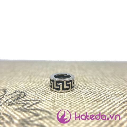 Charm Bạc Thái Hoa Văn Great Wall 8x4mm KATEDA