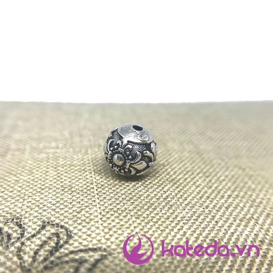 Charm Bạc Thái Khắc Hoa Văn Số 1 Size 9.5*9.5mm KATEDA