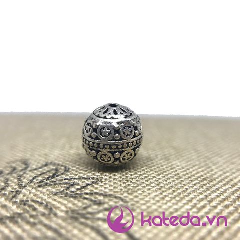 Charm Bạc Thái Khắc Hoa Văn Số 5 Size 9.5*9.5mm KATEDA