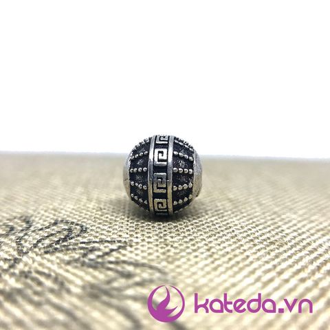 Charm Bạc Thái Khắc Hoa Văn Số 9 Size 9.5*9.5mm KATEDA