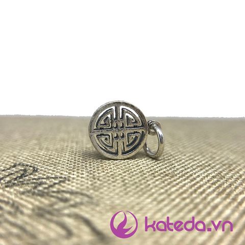 Charm Chữ Thọ Mặt Treo Bạc Thái Size 10mm KATEDA