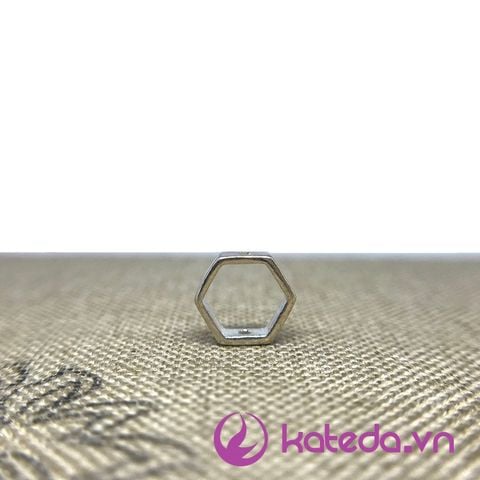 Charm Bạc 925 Lục Giác Xài Cho Đá 6mm KATEDA