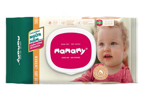  KHĂN ƯỚT MAMAMY KHÔNG MÙI CÓ NẮP 100 TỜ 