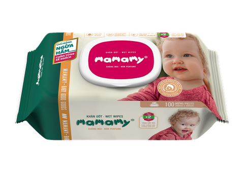  KHĂN ƯỚT MAMAMY KHÔNG MÙI CÓ NẮP 100 TỜ 