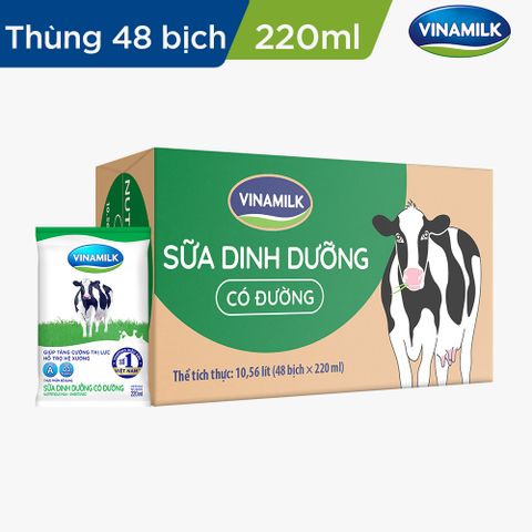  SỮA TƯƠI TIỆT TRÙNG CÓ ĐƯỜNG VNM 100% SỮA TƯƠI F220ML 