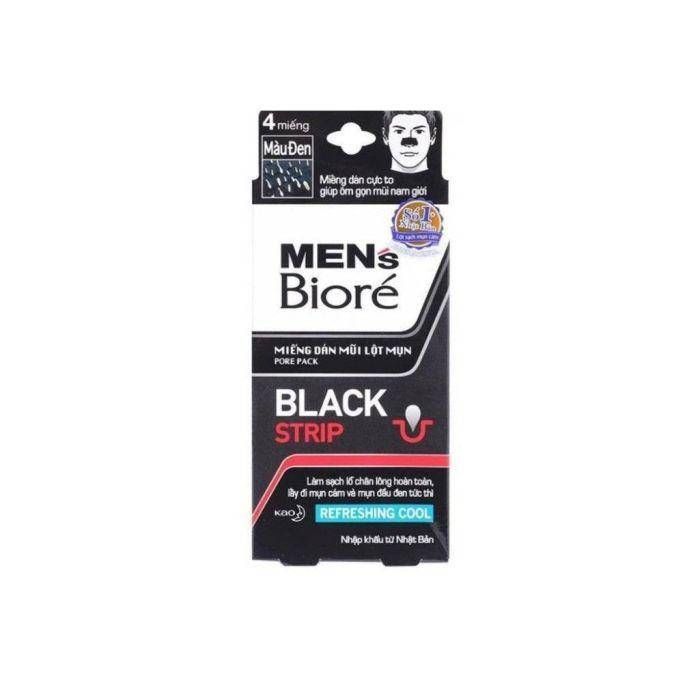  MIẾNG DÁN LỘT MỤN MŨI BIORE CHO NAM HỘP 4 MIẾNG (ĐEN) 