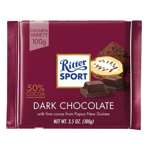  SOCOLA ĐEN 50% CACAO HIỆU RITTER SPORT 100G 