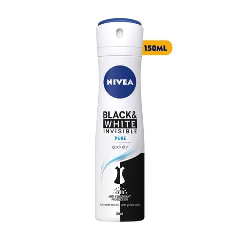  XỊT NGĂN MÙI NIVEA NỮ B&W THANH MÁT DỊU NHẸ 150ML 