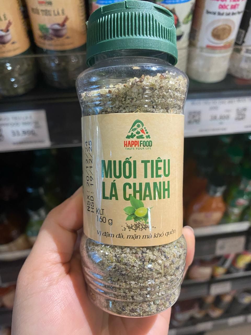  MUOI TIEU LA CHANH HAPPIFOOD 160G*24 