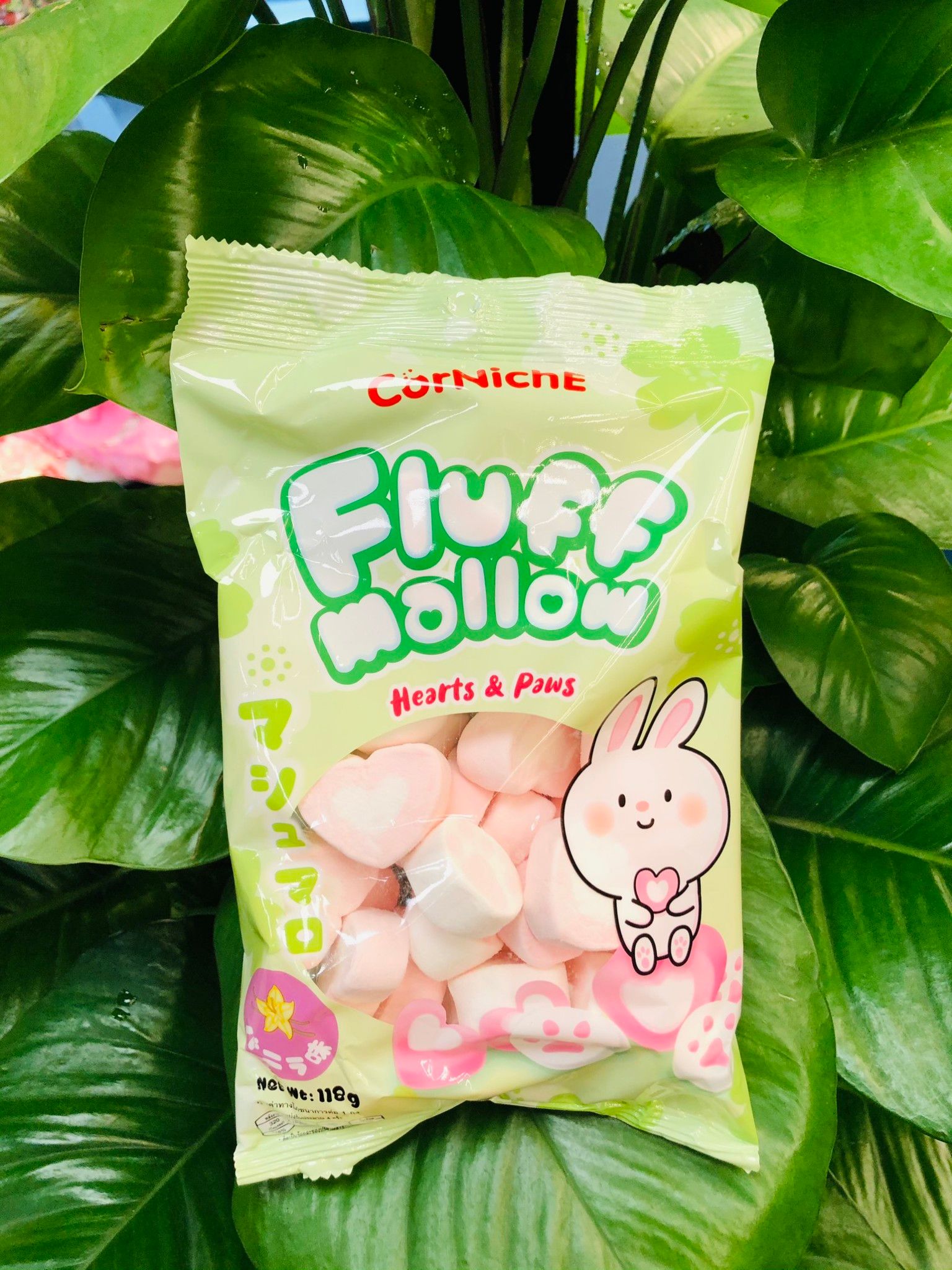  KEO DEO MARSHMALLOWS HINH TRAI TIM VA BAN CHAN 118G 