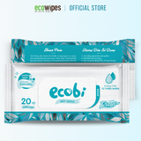  KHĂN ƯỚT ECOBI 20 TỜ - KHÔNG MÙI 