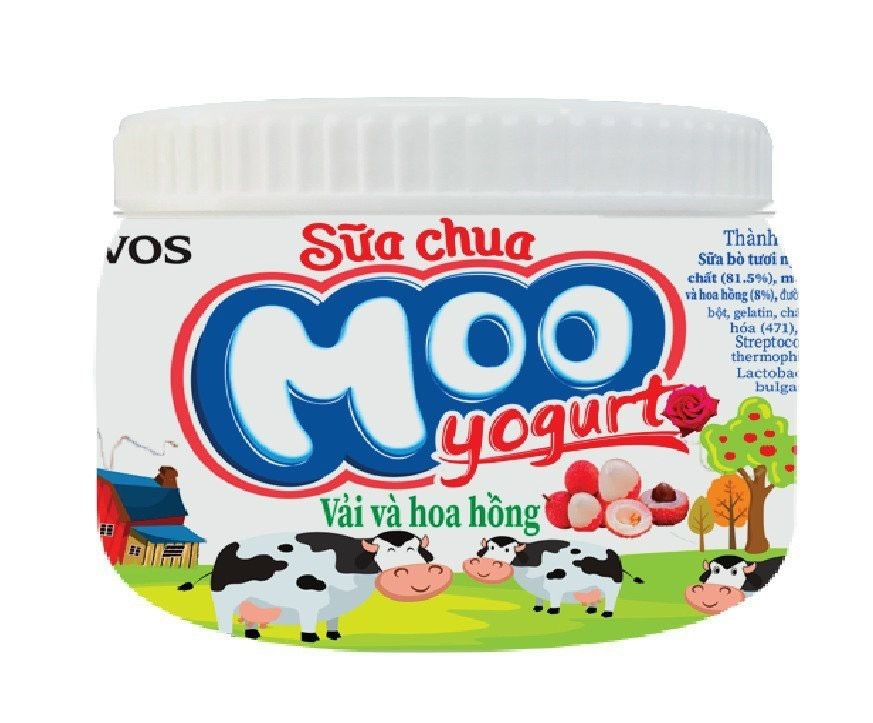  SỮA CHUA VẢI VÀ HOA HỒNG MOO MILK 180ML 