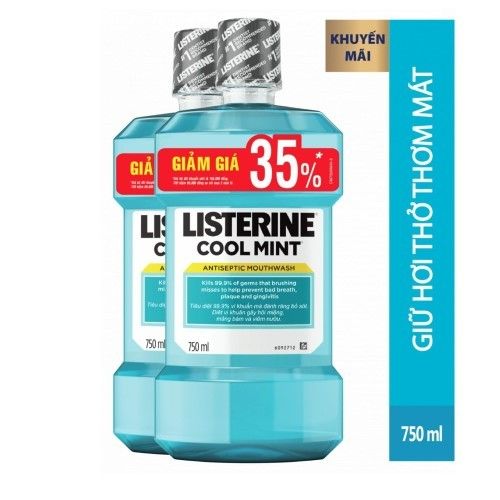  BỘ ĐÔI NƯỚC SÚC MIỆNG HƯƠNG BẠC HÀ LISTERINE COOL MINT (750ML/ CHAI) 