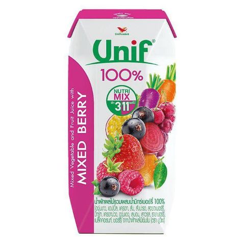  NƯỚC RAU QUẢ TỔNG HỢP & TRÁI BERRY UNIF 200ML 