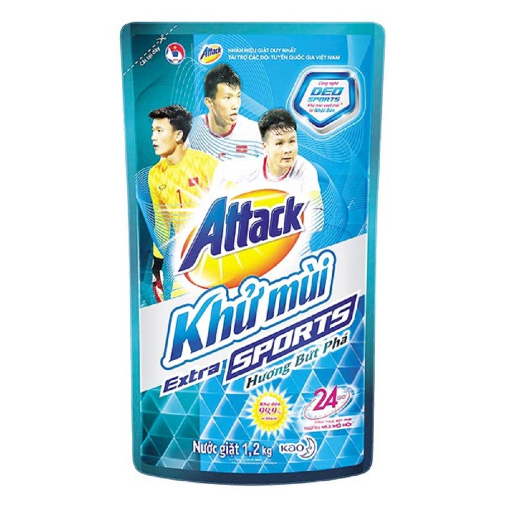  NƯỚC GIẶT ATTACK KHỬ  MÙI SPORT BỨT PHÁ 1.2KG 