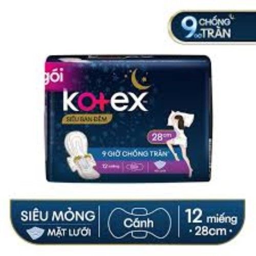  BĂNG VỆ SINH KOTEX STYLE LST  SIÊU MỎNG CÁNH ĐÊM 28CMX3 