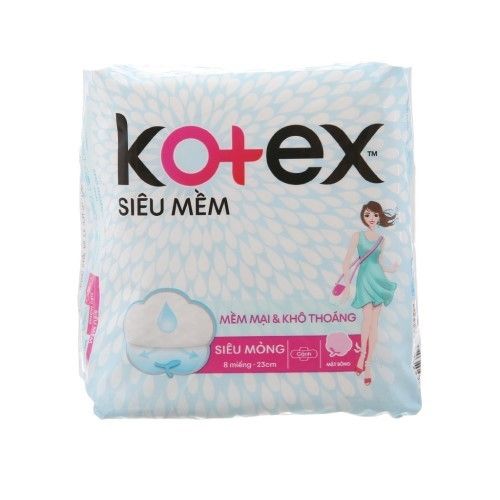  BĂNG VỆ SINH KOTEX SIÊU MỀM SIÊU MỎNG CÁNH 23CM 8 