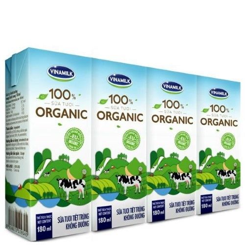  SỮA TƯƠI TIỆT TRÙNG VINAMILK 100% ORGANIC 180ML 