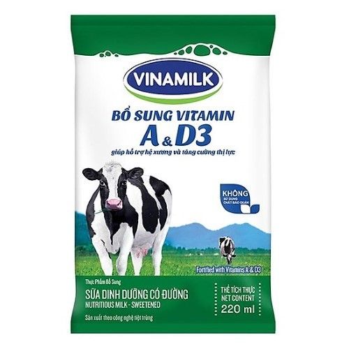  SỮA TƯƠI TIỆT TRÙNG CÓ ĐƯỜNG VINAMILK 220ML 